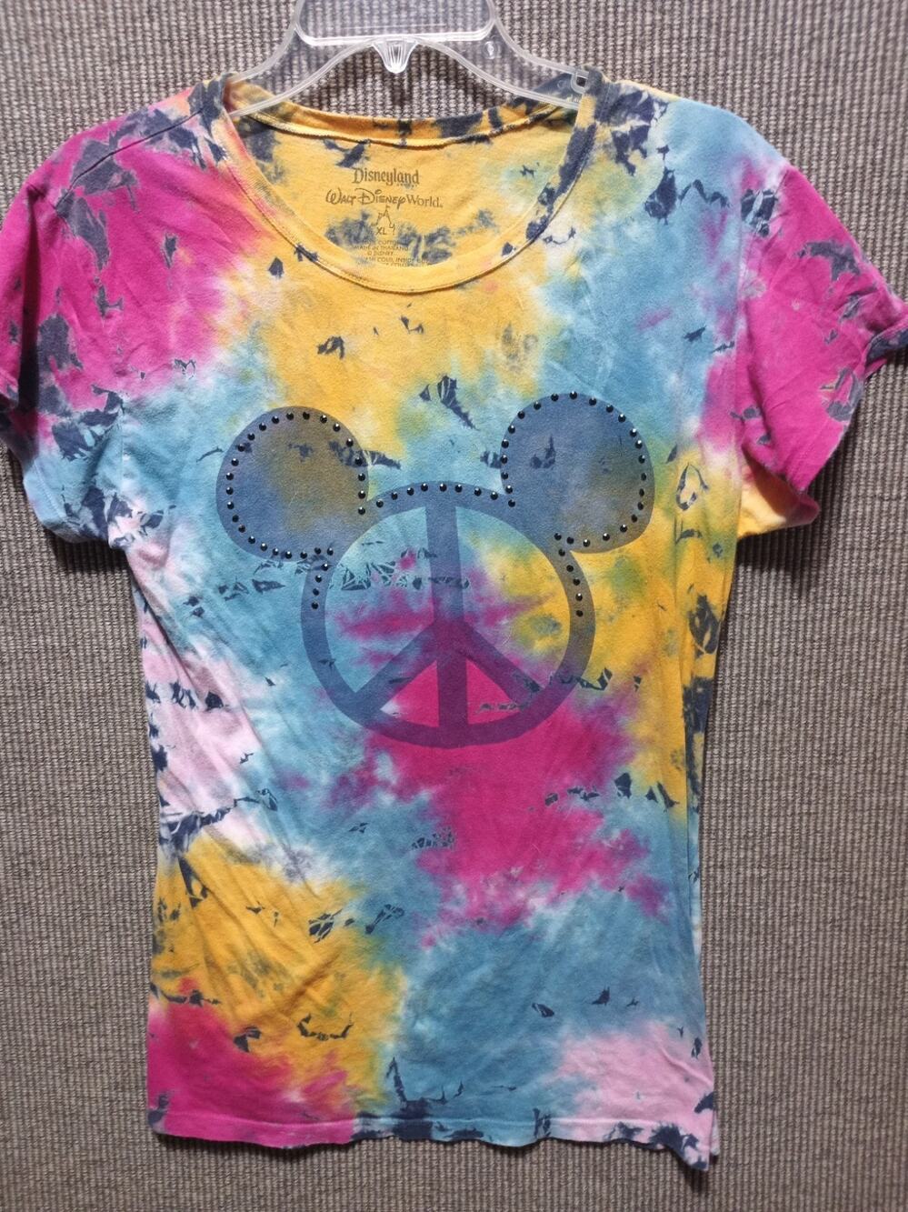 Disney Peace Shirt XL Women's Tie-dye